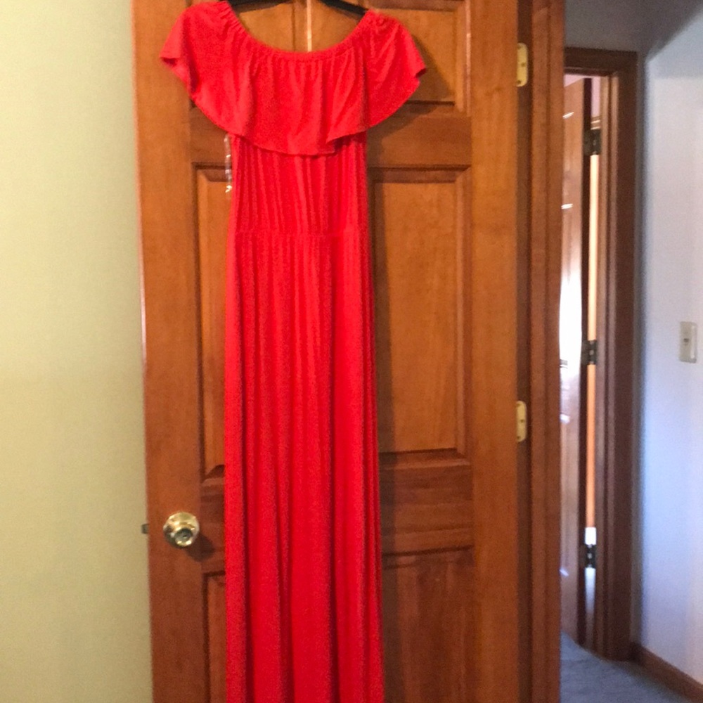 NWT red orange maxi dress